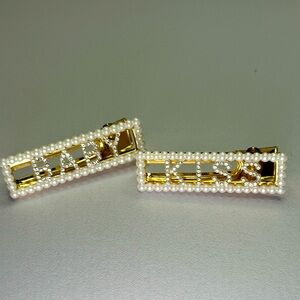 Gold and white pearl hair clips #hairaccessories